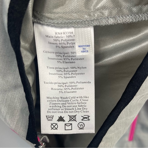 Asics Run Light Jacket Gray Heather Pink Trim Mesh Windbreaker Shell WT0851CW L - Picture 13 of 16